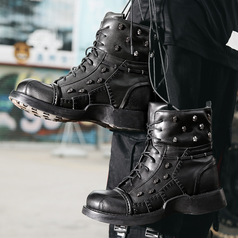 British Personalized Punk Martin Boots Men