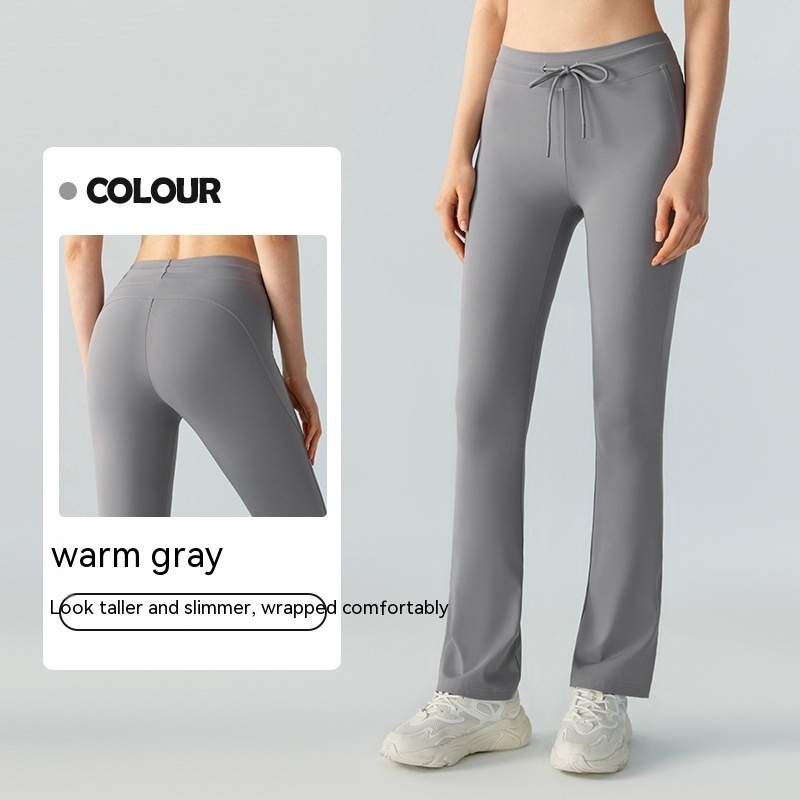 Waist Slimming And Hip Lifting Casual Yoga Pants Bilateral Pocket Yoga Bell-bottom Pants - Image 6
