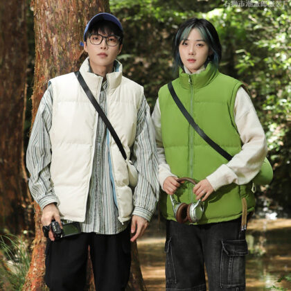 Double-sided Wear Down Cotton Vest Men And Women Winter Thicken Thermal