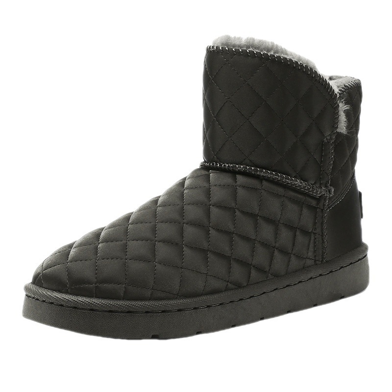 Thick Plush Snow Boots Men's Leather Non-slip Waterproof Thermal - Image 3