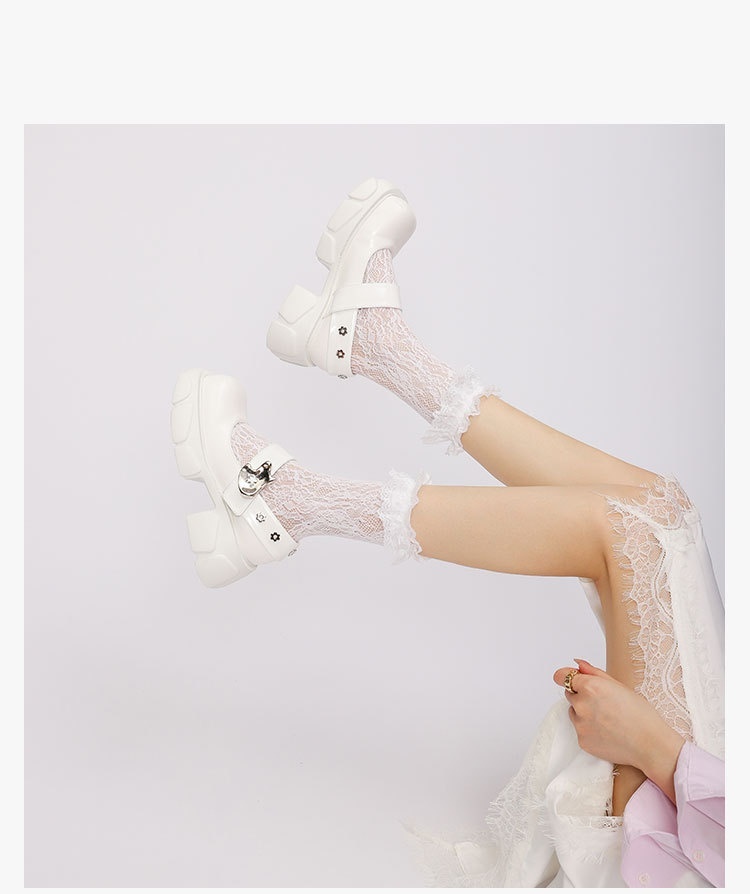 Women's Sponge Cake Thick Soled Big Toe Small Leather Shoes - Image 6