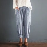 Nine Pants Loose Harem Casual Pants Cotton Linen Turnip Pants - Image 8