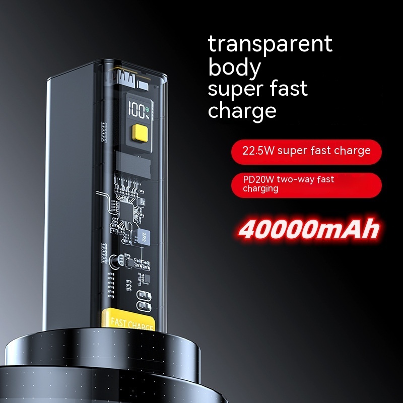 PD Fast Charge 225W Punk Transparent 40000 MA Power Bank - Image 8