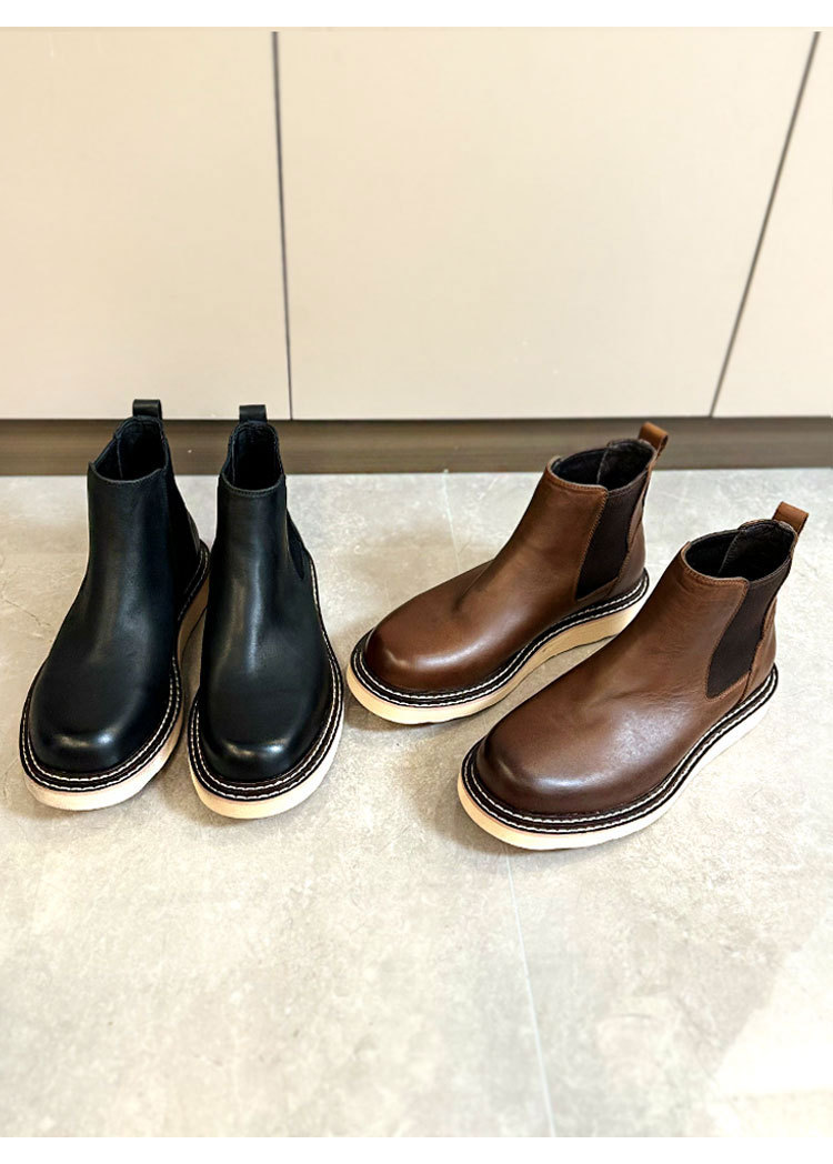 Men's Leather Platform High-top Leather Shoes Martin Boots — изображение 6