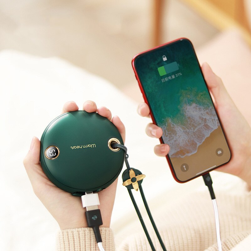 Compatible With , Hand Warmer Heater Poverbank 5000mAh Powerbank Portable Charger For Samsung11 X Xiaomi Power Bank With Digital Display — изображение 5