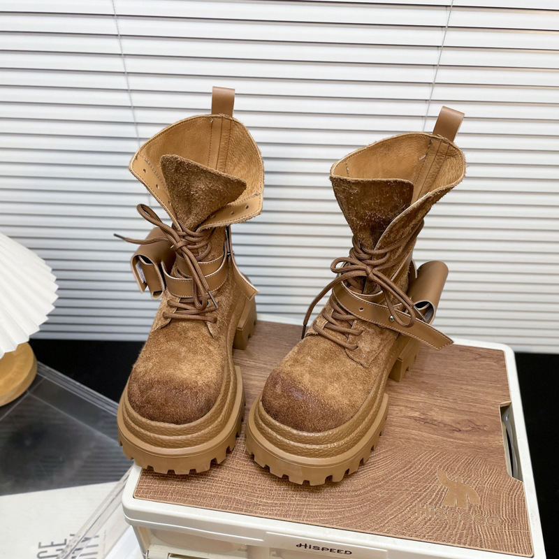 Suede Thick-soled Martin Boots For Women Autumn And Winter New Fashion - Image 6