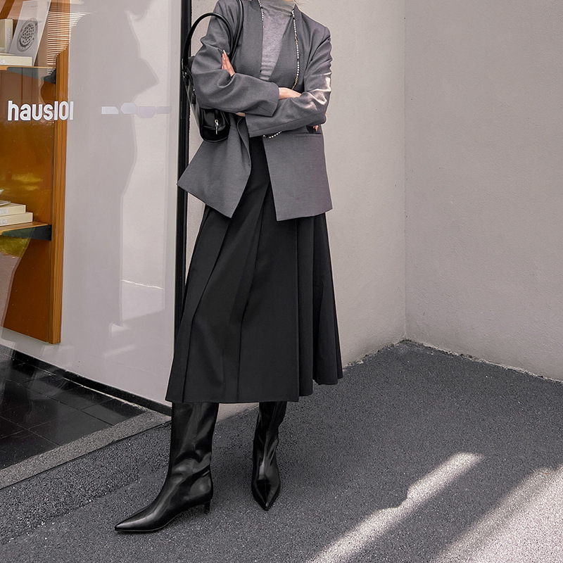 Elastic Commuter Pointed High Heel Brown Knight Boots - Image 6