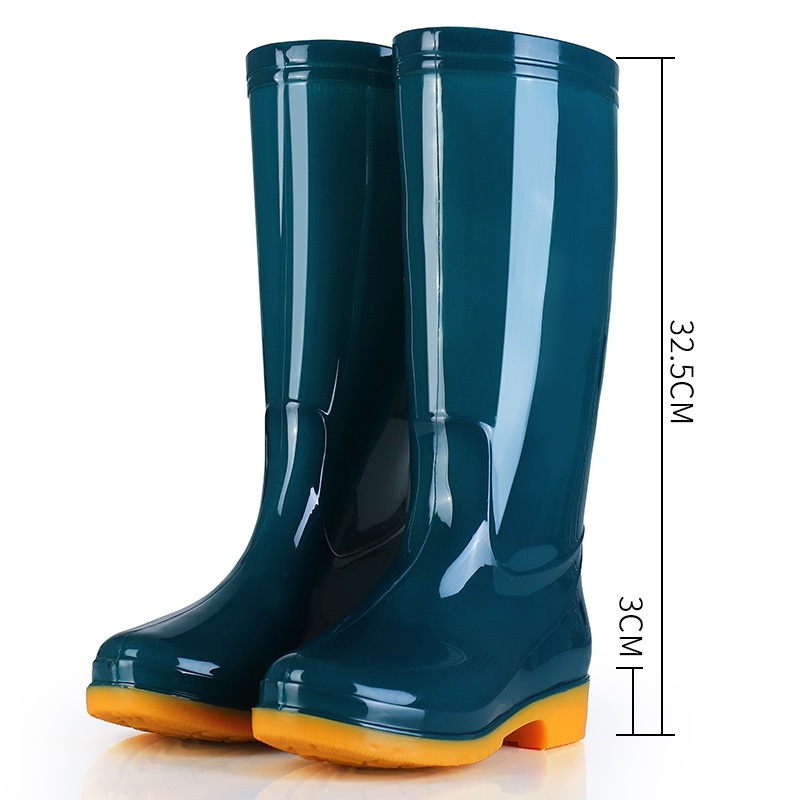 Women's Rain Boots Mid-high Tube Fashion Velvet Padded Thick Rain Boots Warm Winter Rain Boots Non-slip Adult — изображение 8