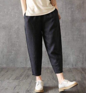 Nine Pants Loose Harem Casual Pants Cotton Linen Turnip Pants - Image 5