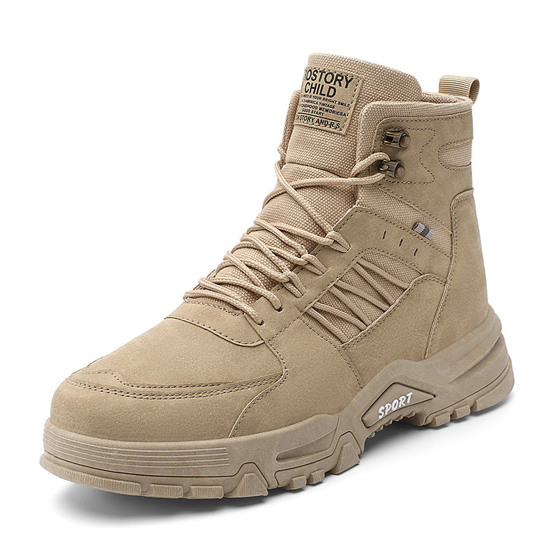 Men's High Top Men's Autumn And Winter Leather Work Shoes - Image 2