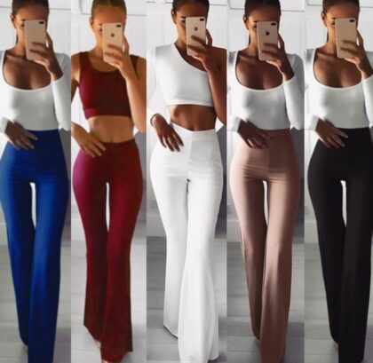 Slim-fit big flared yoga pants