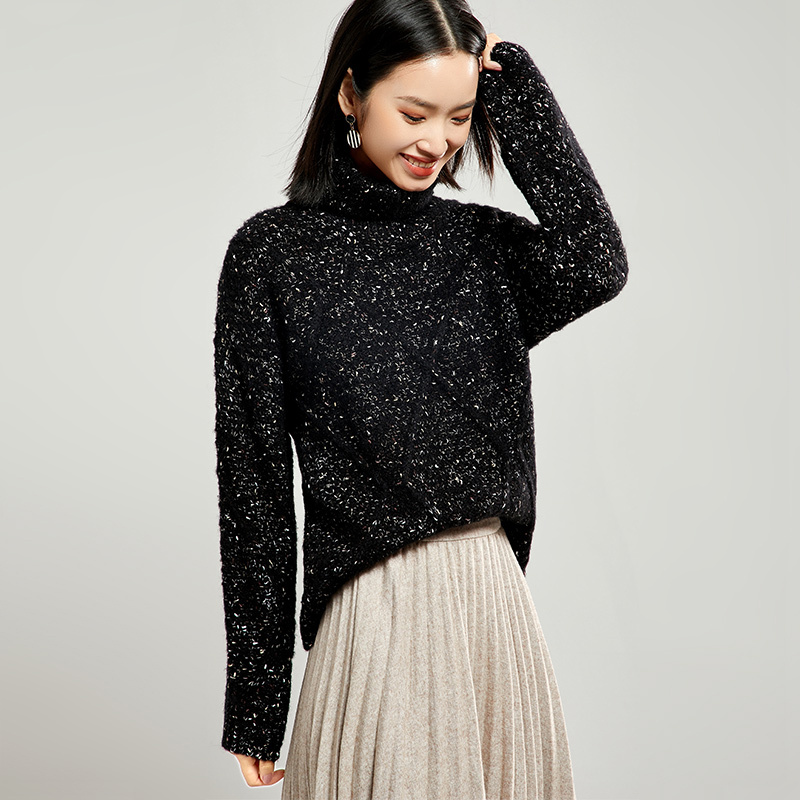 Women's high neck autumn and winter mohair sweater - Image 2