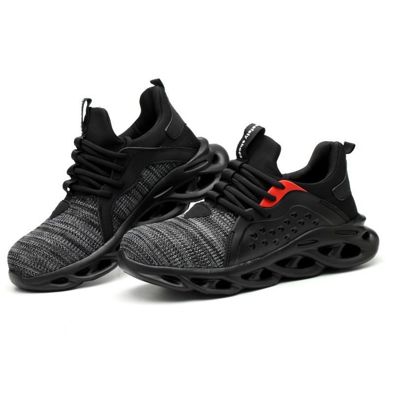 Flying fabric four seasons safety shoes