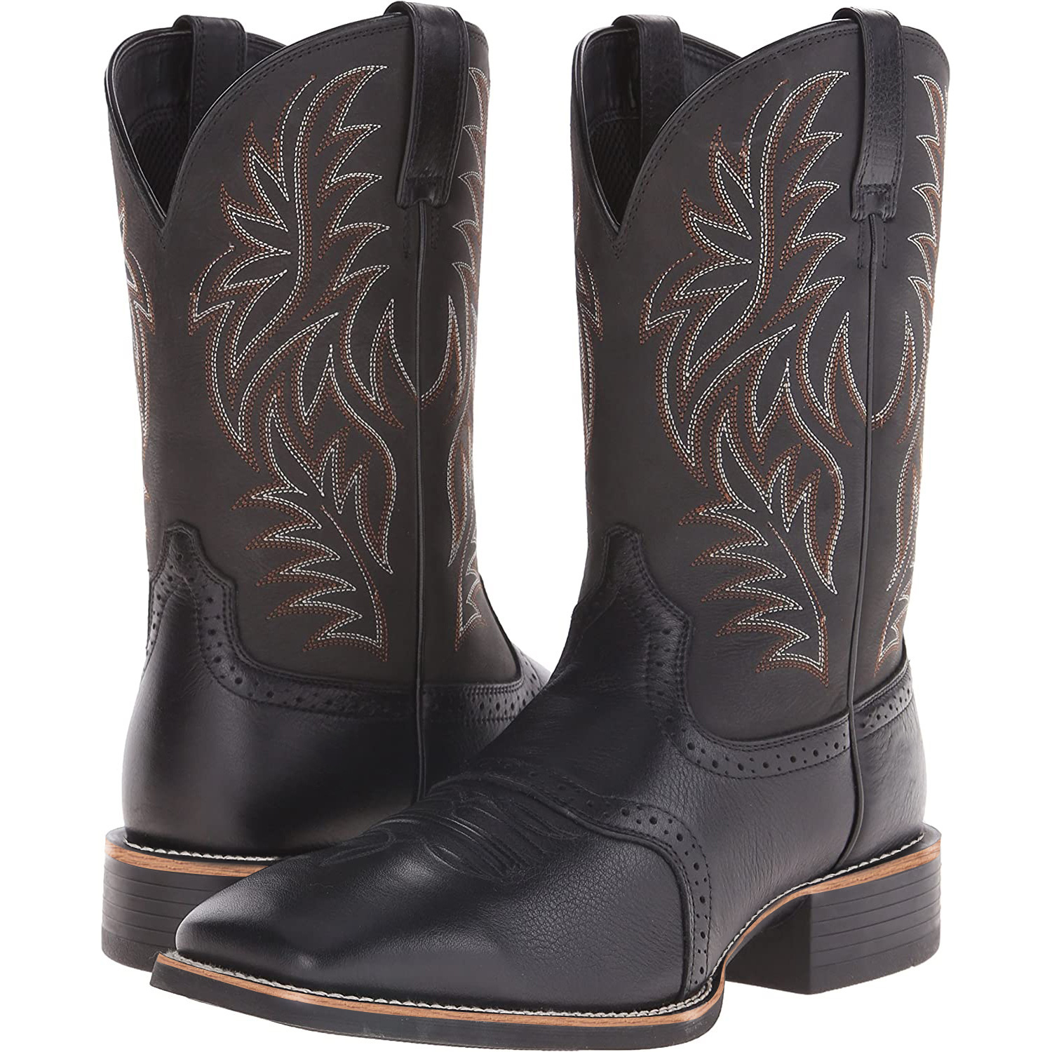 High Embroidery Vintage Engraving Stitching Wide Head Western Cowboy Boot — изображение 10