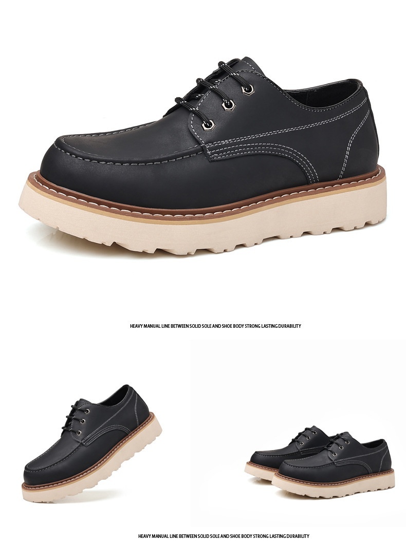 Martin Boots Men's Low Top Retro Casual Shoes British Style Worker Boot Low-top Height Increasing Big Scalp Shoes - Image 8