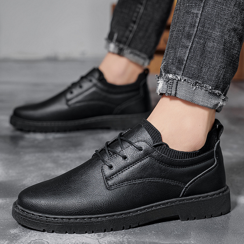 Men's Leather British Autumn Winter Youth Work Shoes — изображение 8