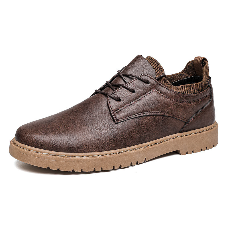 Men's Leather British Autumn Winter Youth Work Shoes — изображение 10