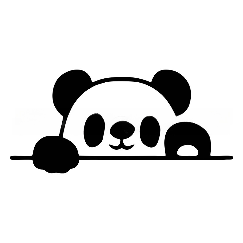Peeking Panda Automobile Sticker Vinyl Creative Decal Cute Panda Car Accessories — изображение 4