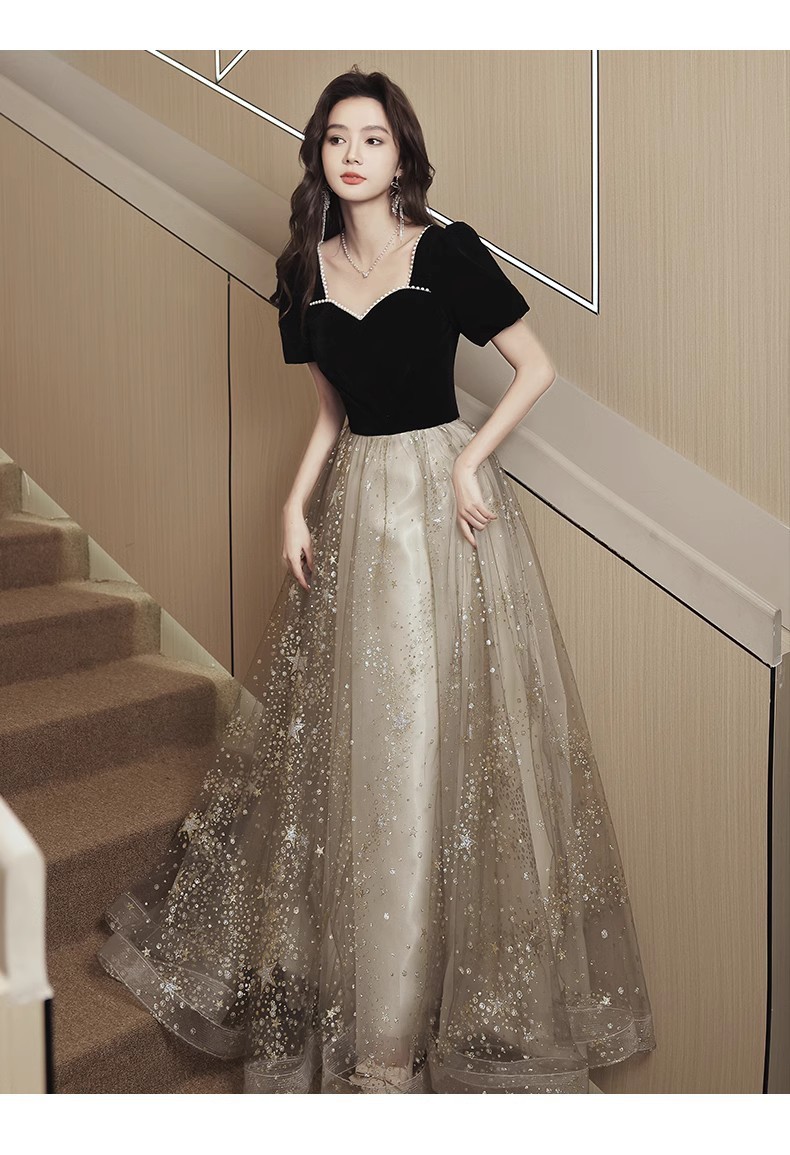 Women's French Light Luxury And Luxurious Black Evening Dress – Bild 6