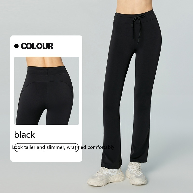 Waist Slimming And Hip Lifting Casual Yoga Pants Bilateral Pocket Yoga Bell-bottom Pants - Image 10