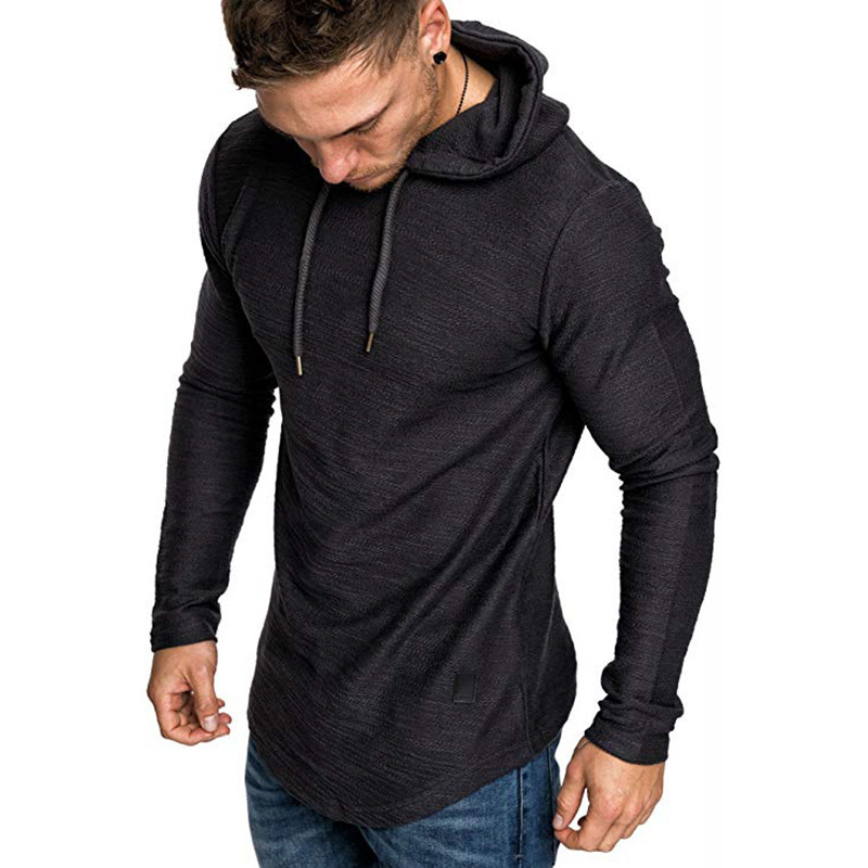 Men Hoodie Sweatshirt Casual Long Sleeve Slim Tops Gym T-shir - Image 7