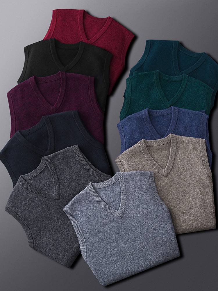 Fashion Cashmere Vest Men's Sleeveless Sweater - Image 3