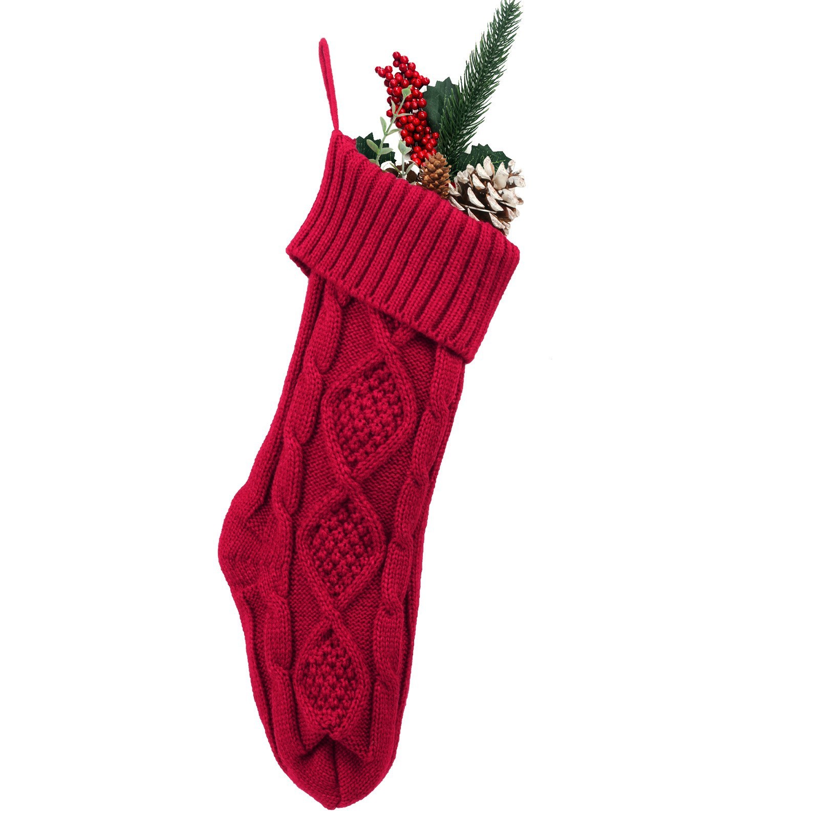 Embroidered Knitted Christmas Stockings Gift Bag - Image 8