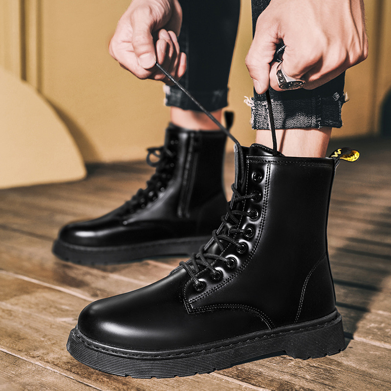 Martin Boots With Zipper Men's British Style - Image 2