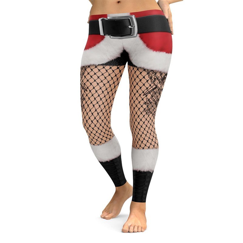 Yoga Christmas Print Hip High Waist Fitness Yoga Pants – Bild 4