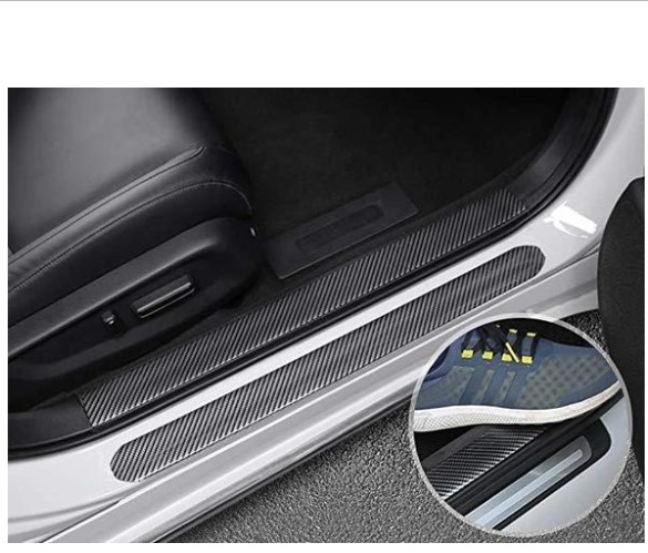 Automobile Threshold Bar Anti-stick General Door Side Bumper Stickers Universal Modified Pedal Trim Strips Carbon Fiber Pattern — изображение 5