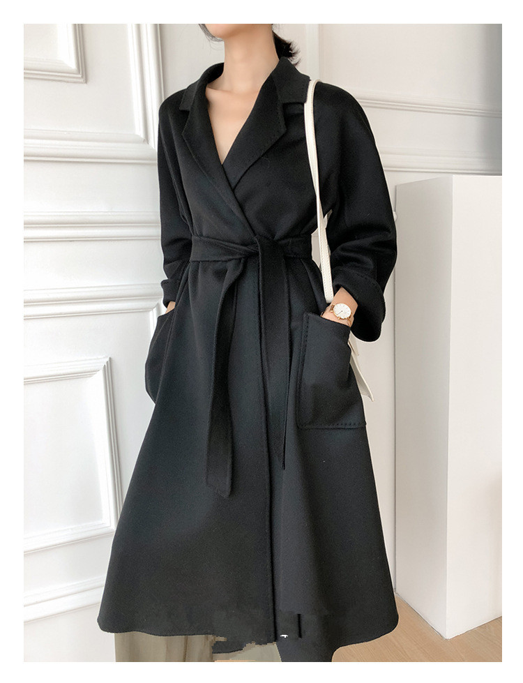 Loose water wave double face cashmere coat - Image 2