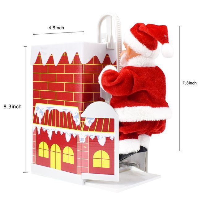Electric Climbing Chimney Santa Claus Christmas Decoration Figurine Ornament Family New Year Party Santa Claus New Year Gift - Image 3