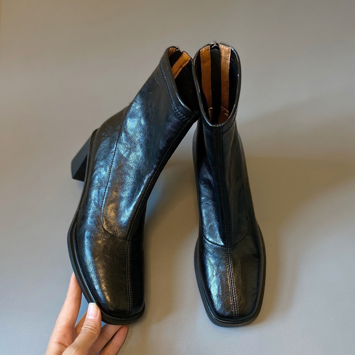 Commuter High Heel Stretch Retro Boots With Chunky Heels – Bild 6