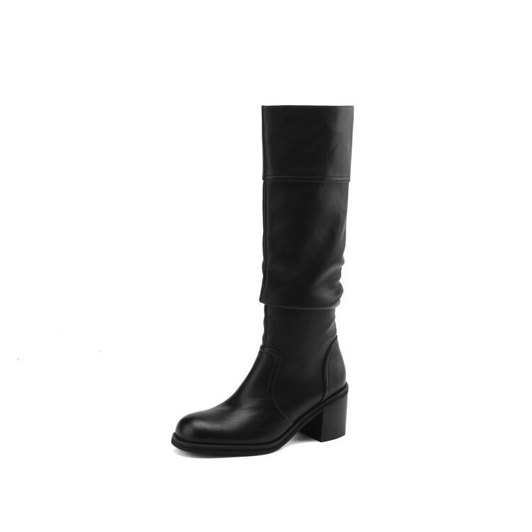 Thick Mid-heel High-top Below The Knee Women's Knight Warm Boots - Image 5