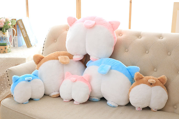 New Universal Car Neck Pillow Headrest Seat Cute Soft Corgi Butt Shape Pillows — изображение 5