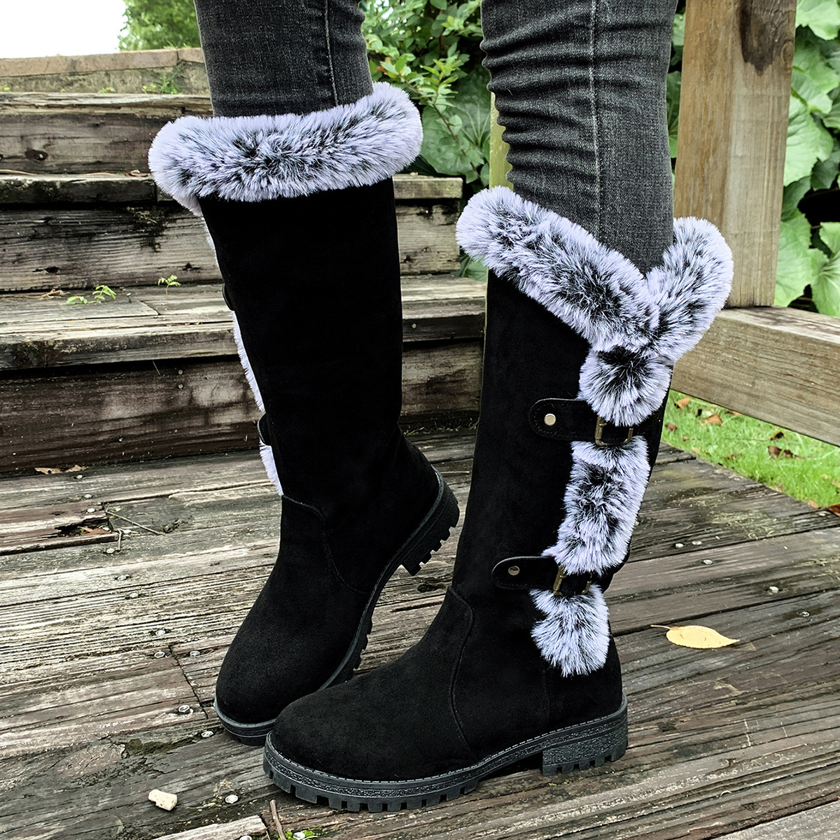Women's Autumn And Winter Rabbit Fur Thick Velvet Thick Snow Boots - Image 6