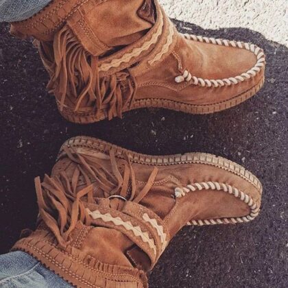 European And American Winter New Tassel Short Women's Boots