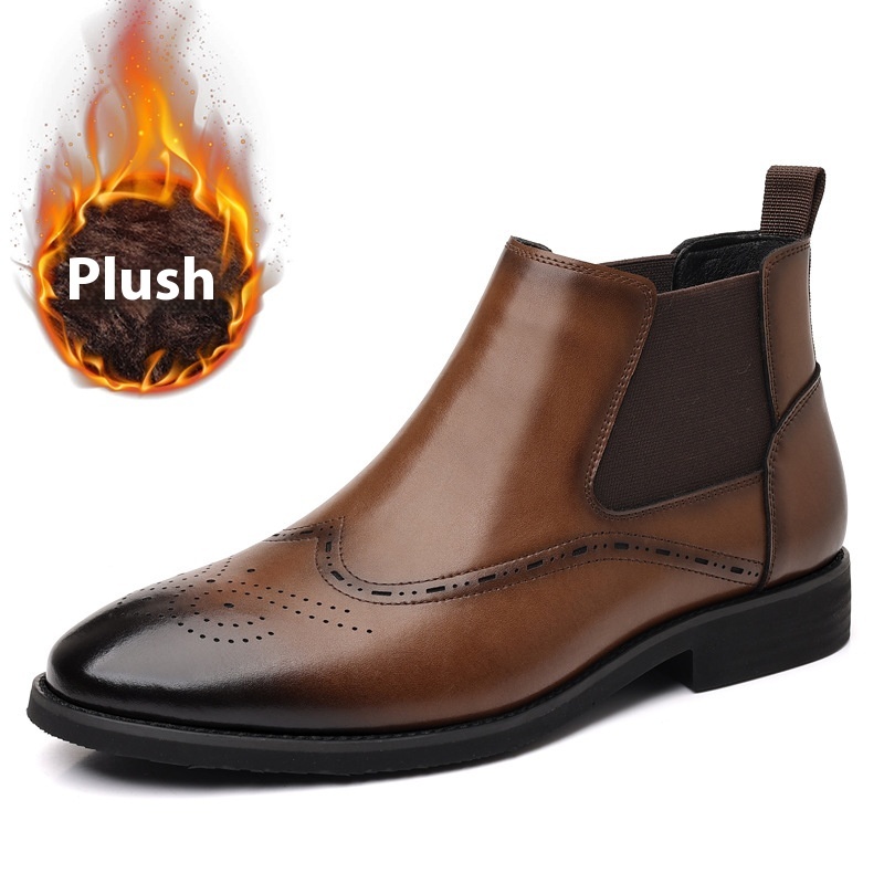 Fashion British Vintage Fleece-lined Boots For Men - Image 7