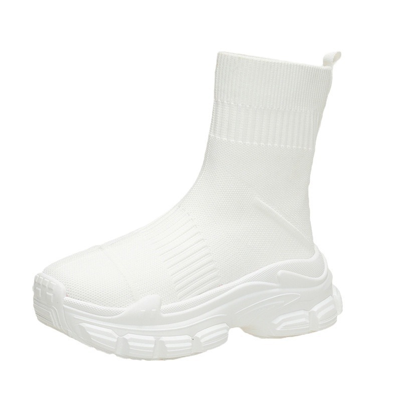 Platform Knitted Sports Casual Shoes And Boots - Image 5