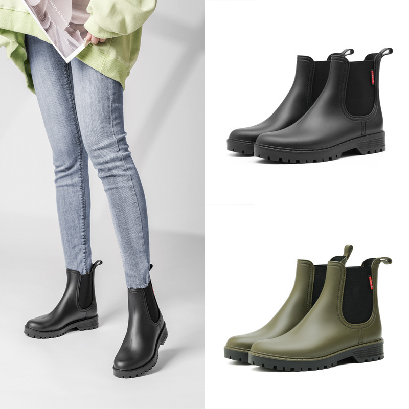 Ladies' Short Chelsea Lightweight Non-slip Low-top Rain Boots - Image 3