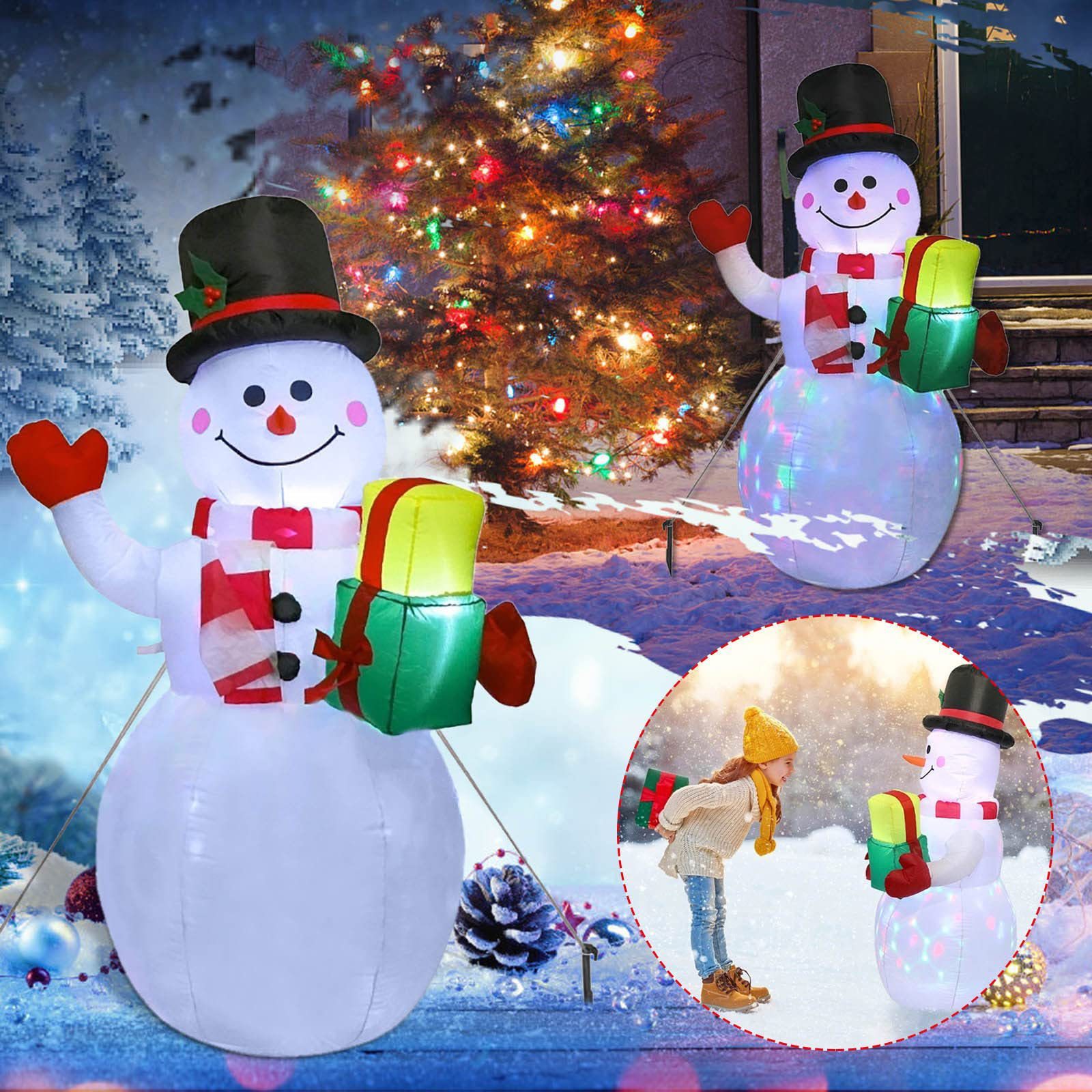 Christmas LED Lights Glowing Santa Tree Snowman Inflatable Doll Outdoor Yard Garden Decor - Image 4