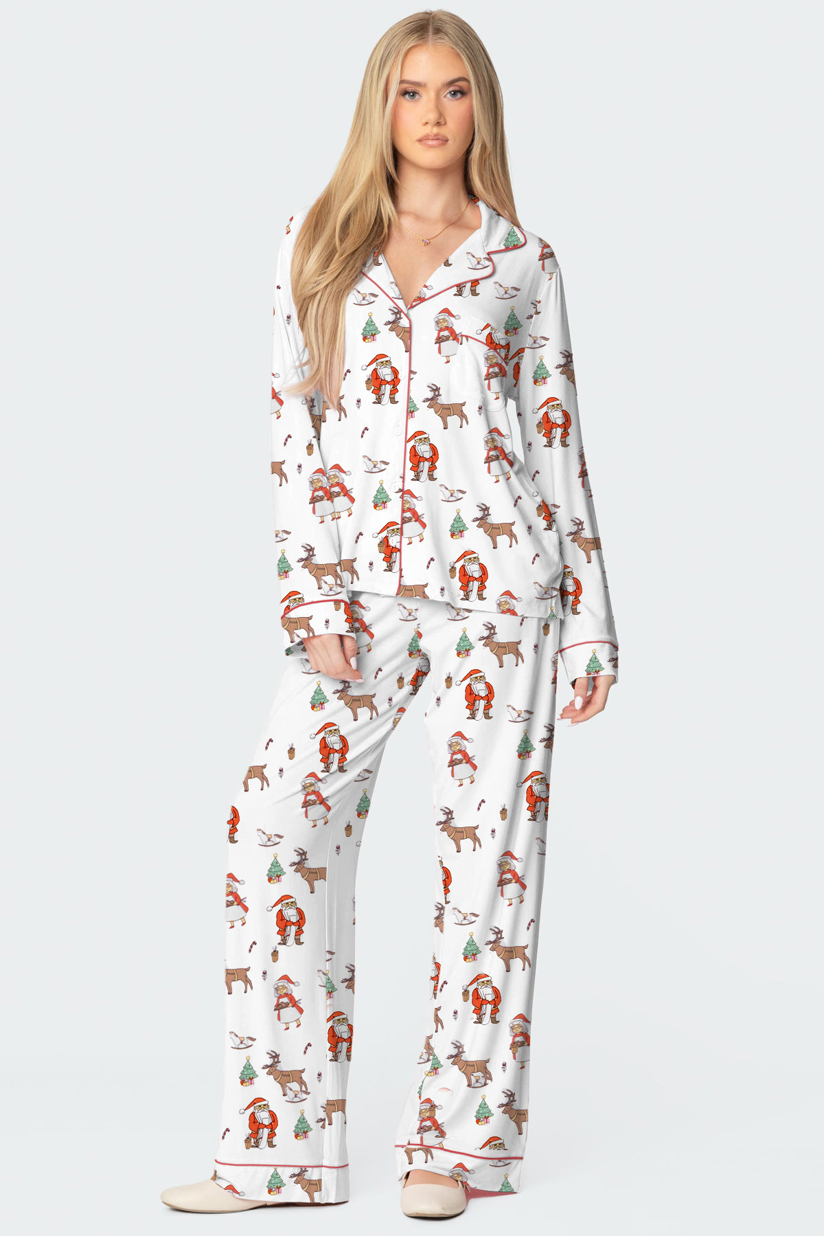 Christmas Printed Long-sleeved Trousers Autumn Ladies Home Leisure Suit - Image 9