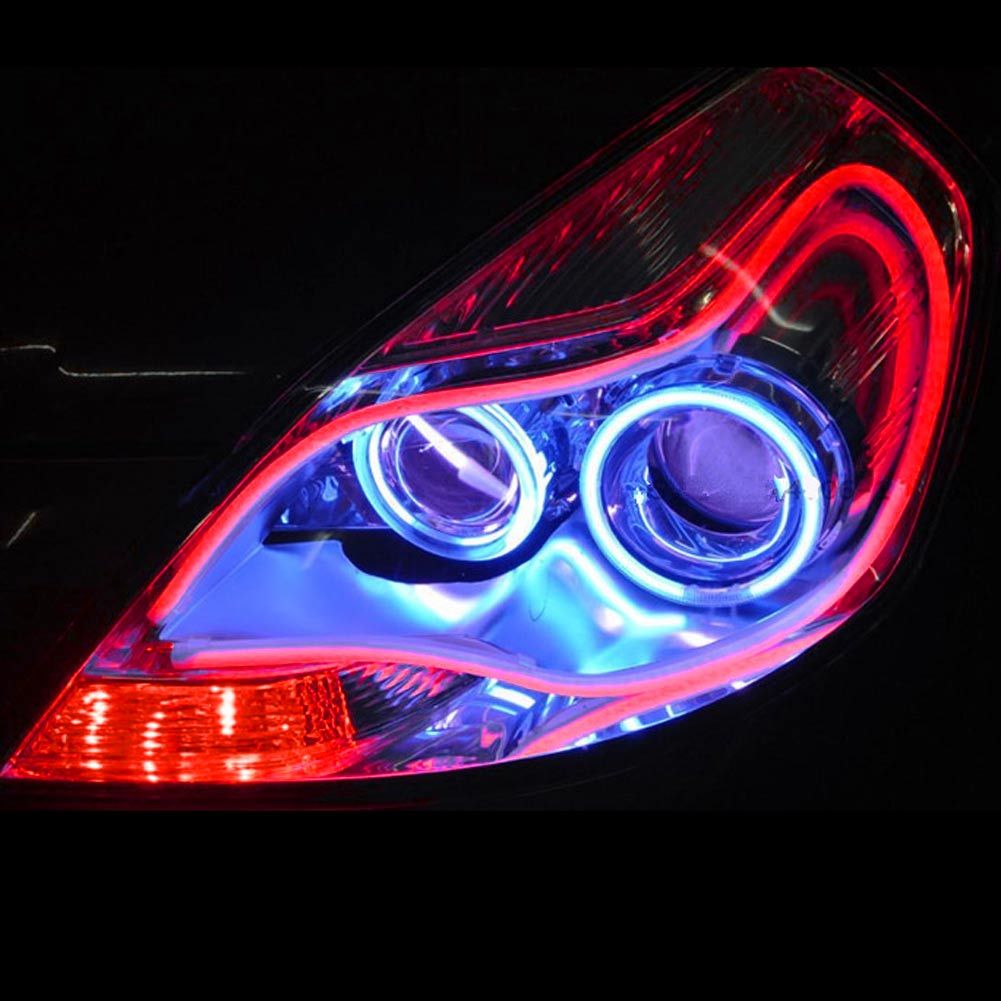 2Pcs 45cm 60cm Flexible Car Soft Tube LED Strip Light Angel Eye DRL Daytime Running Headlight Lamp 5 Color - Image 5