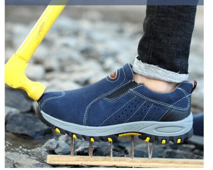 One-legged anti-smashing anti-piercing steel toe caps shoes Breathable and wear-resistant safety shoes anti-splashing hot welding shoes