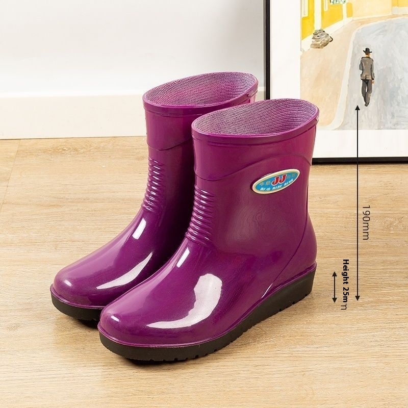 Women's Casual Rain Boots Middle Tube Non-slip - Image 6