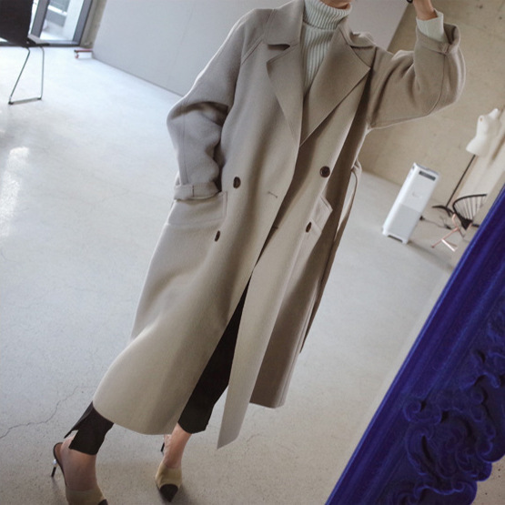 Womens Lapel Cashmere coat - Image 3