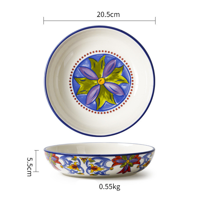 Ceramic Tableware Pastoral Style Home Plate Dinner Plate – Bild 8