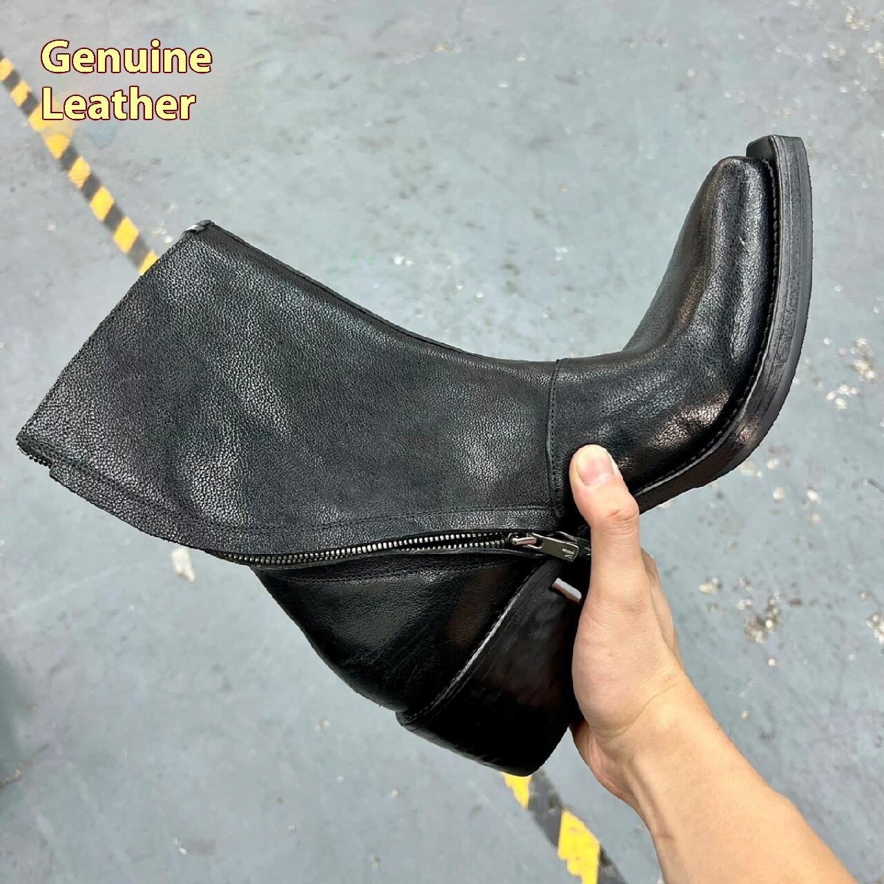 British Wizard Retro Spiral Oblique Zipper Martin Boots - Image 2