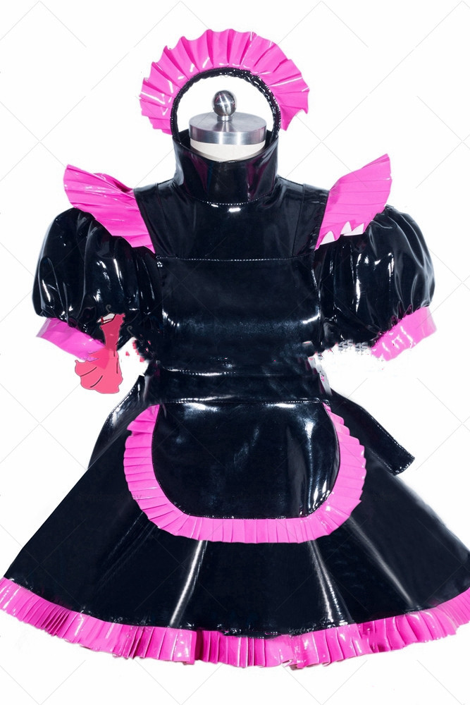 Maid Cosplay Dress In Black Patent Leather — изображение 5