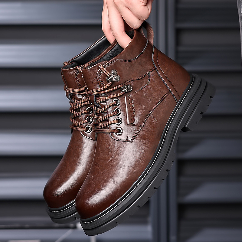 Men's Fashion British Style High-top Boots - Image 3